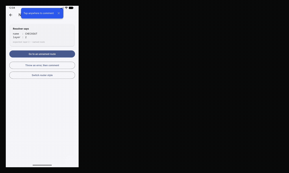 A tester pins a comment on the checkout screen of a Flutter app; the report arrives on the Guidester dashboard with the screenshot, screen name and device context.